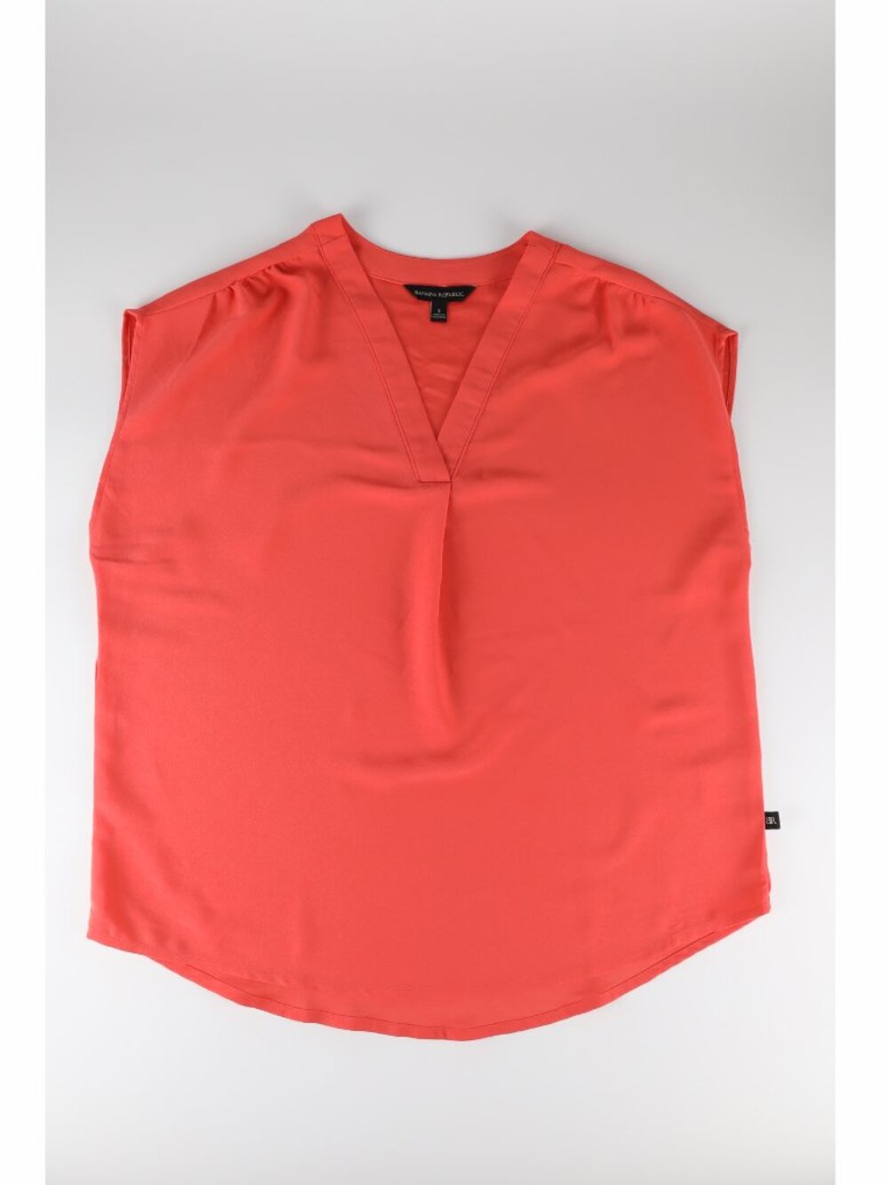 Banana Republic Blouse Top Womens Small Pink Sleeveless Split V Neck Pullover